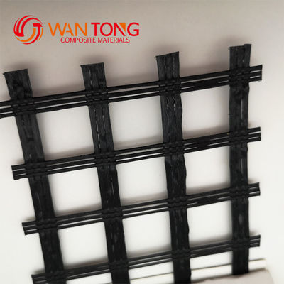 High Tensile Polyester Geogrid 120kn PVC Coated 5m Width for Road Building Construction