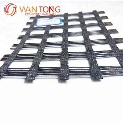 High Tensile Polyester Geogrid 120kn PVC Coated 5m Width for Road Building Construction