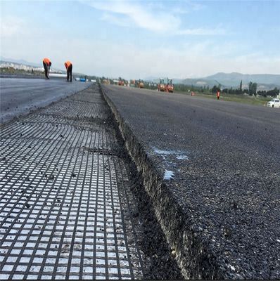 High Tensile Polyester Geogrid 120kn PVC Coated 5m Width for Road Building Construction