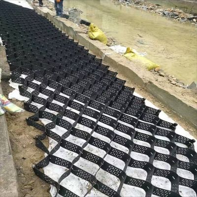 Advanced Reinforcement Geocell for Retaining Wall Textured and Perforated Surface