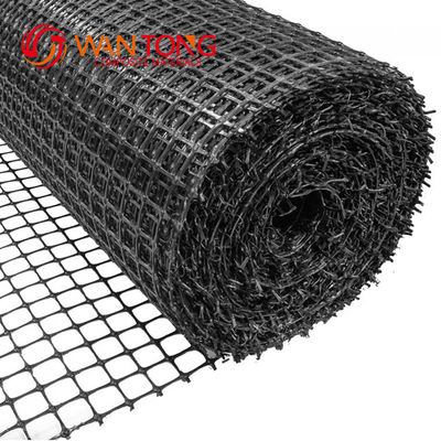 Polypropylene Geo Grid Earthwork Products Biaxial 35KN Plastic Geogrid 25.4*25.4mm Mesh Size 1-6m Width