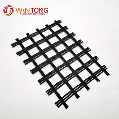 Road Bed Solidification Biaxial Polyester Geogrid Made of 80-80 PET Material in Yellow