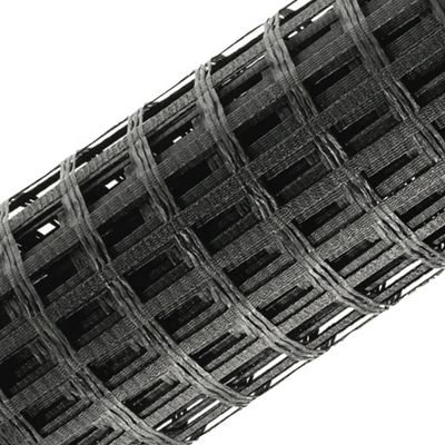 Geotextile for Roadbed Solidification 1m-6m Width 80-80 PET Biaxial Polyester Geogrid