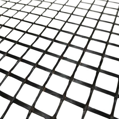 Geotextile for Roadbed Solidification 1m-6m Width 80-80 PET Biaxial Polyester Geogrid