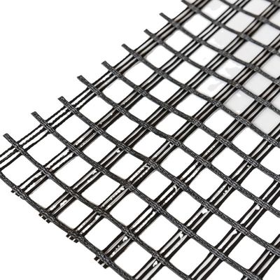 Geotextile for Roadbed Solidification 1m-6m Width 80-80 PET Biaxial Polyester Geogrid