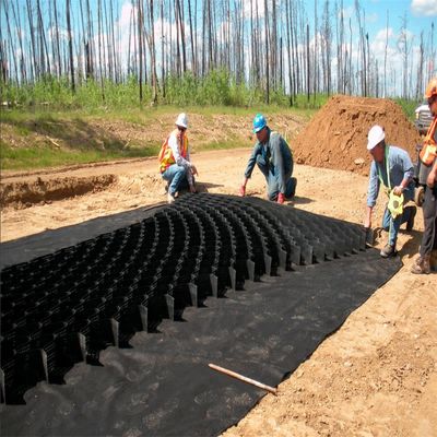 Yellow Geocell for Enhanced Gravel Reinforcement and Retaining Wall Construction