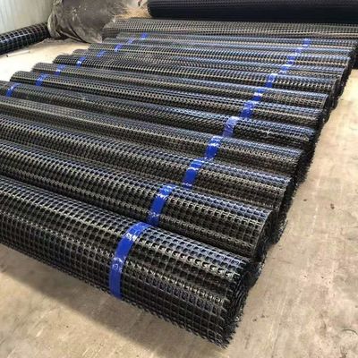 Black Polypropylene PP Biaxial Plastic Geogrid Mesh Roll for Soil Stabilization Mining