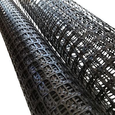 Black Polypropylene PP Biaxial Plastic Geogrid Mesh Roll for Soil Stabilization Mining