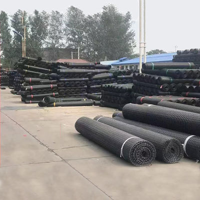 Black Polypropylene PP Biaxial Plastic Geogrid Mesh Roll for Soil Stabilization Mining