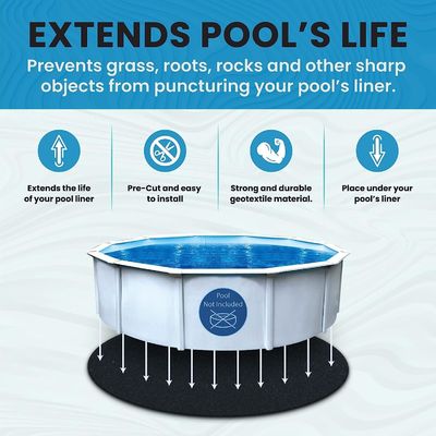 12-Foot Round Pool Liner Pad with Non Woven Geotextile Length 50-100m Outdoor Precut