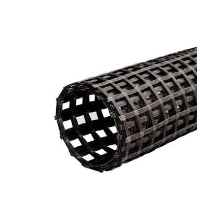 1m-6m Width Uniaxial Warp Knitting Polyester Geogrids Coated with High Strength PVC