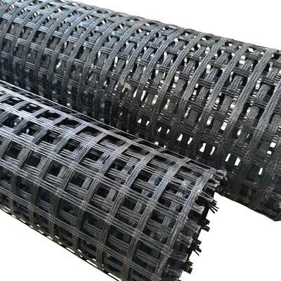 1m-6m Width Uniaxial Warp Knitting Polyester Geogrids Coated with High Strength PVC