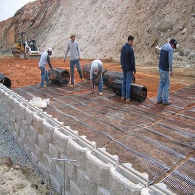 120KN HDPE Plastic Uniaxial Geogrid for Geosynthetic Stabilization 50m Roll Length