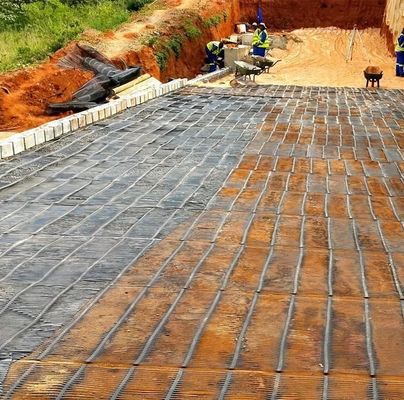 120KN HDPE Plastic Uniaxial Geogrid for Geosynthetic Stabilization 50m Roll Length