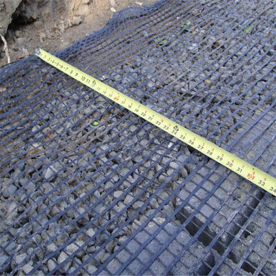 Road Soil Stabilizer Uniaxial Geogrid 5m Width 50KN/M Tensile Strength Durable Material