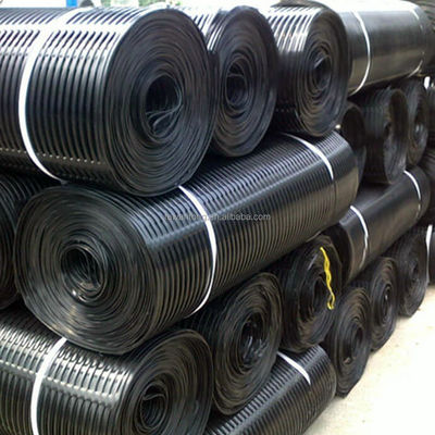 Low Black 220kN PP HDPE uniaxial geogrid for retaining wall and road reinforcement 50m
