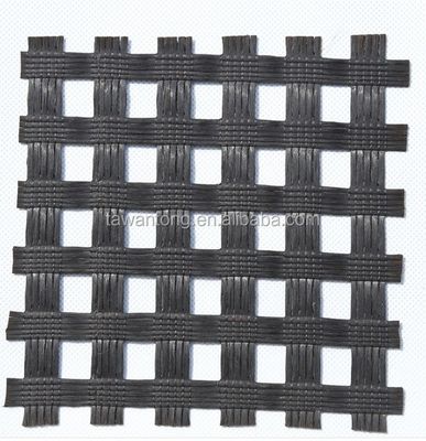 Roadbed Solidification Biaxial Polyester Geo Grid 80-80 PET 1m-6m Width Bitumen Coated