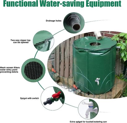 Collapsible Rain Barrel for Portable Rainwater Collection in Outdoor Water Storage