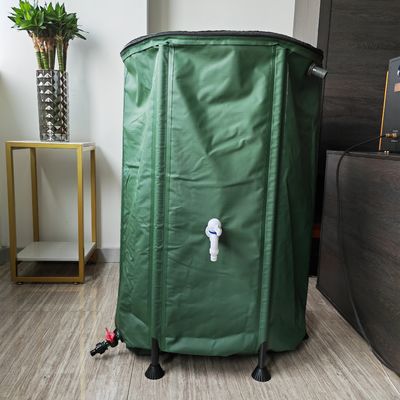 Collapsible Rain Barrel for Portable Rainwater Collection in Outdoor Water Storage