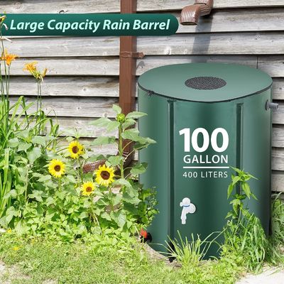 Rain Barrel 100 Gallon Eco-friendly Choice for Collecting Rain and Water in Garden