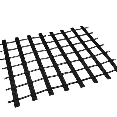 Fiberglass Mesh Grid Glass Fiber Geogrid for Soft Soil Road Strengthening in Black