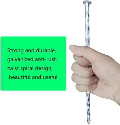 10inch Common Nail Galvanized Metal Spiral Nails for Artificial Grass Landscape Stake