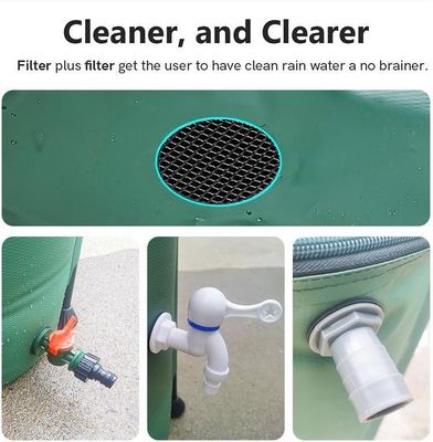 Extra Stable Rainwater Collector 100 Gal Portable Water Storage for Garden Irrigation