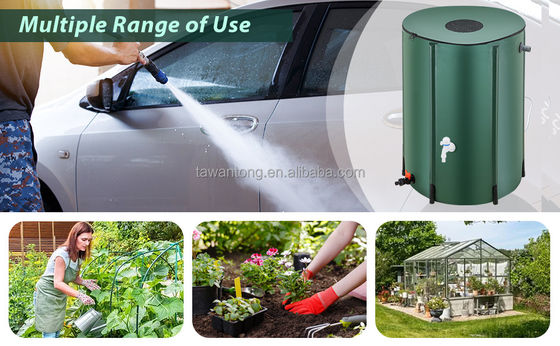 66 Gallon Collapsible Tank for Portable Rain Barrel Water Collection and Storage