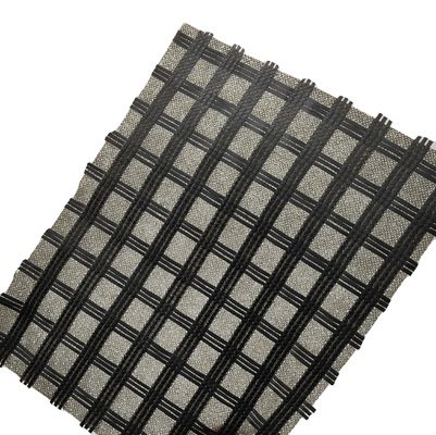 Road Reinforcement 100-100kn Fiberglass Geogrid Composited with 50g Nonwoven Fabric