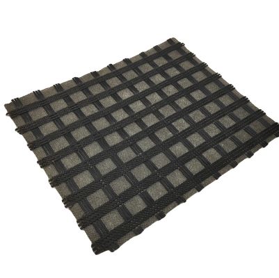 Road Reinforcement 100-100kn Fiberglass Geogrid Composited with 50g Nonwoven Fabric