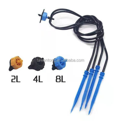 Durable 4L/8L 2 Pegs Agriculture Irrigation System with Black PVC Pipe Drip