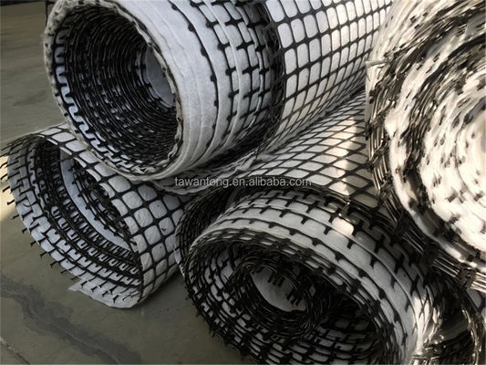 Plastic Road PP Biaxial Geogrid 40/40kn Composite Nonwoven Geotextile for Road Reinforcement
