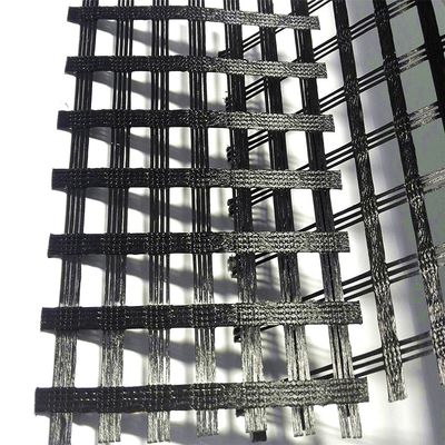 Road Construction Geogrid 50kn Tensile Strength 80-80 PET for Roadbed Solidification